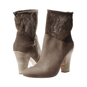 Cordani Philly perforated slouch almond front dark tan boots booties Sz 38 EU